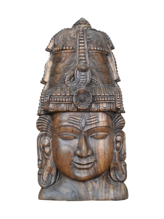 Wooden Shiva wall hanging mask