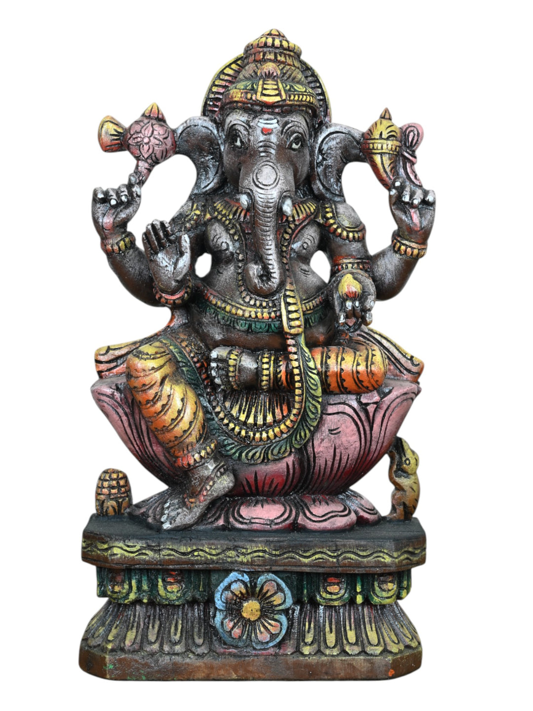 wooden lord ganesha statue