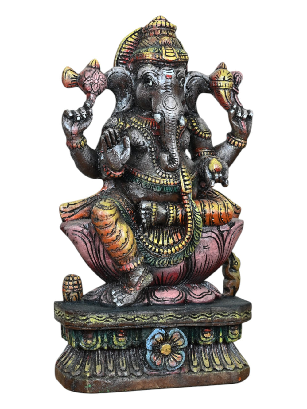 wooden lord ganesha statue