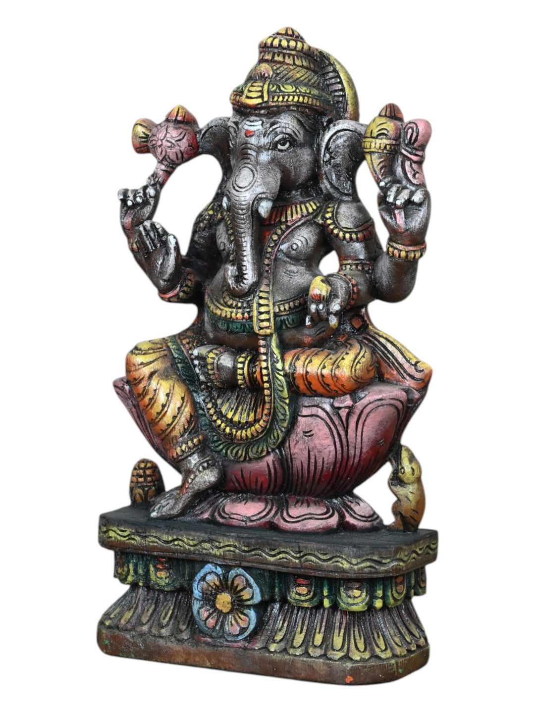 wooden lord ganesha statue
