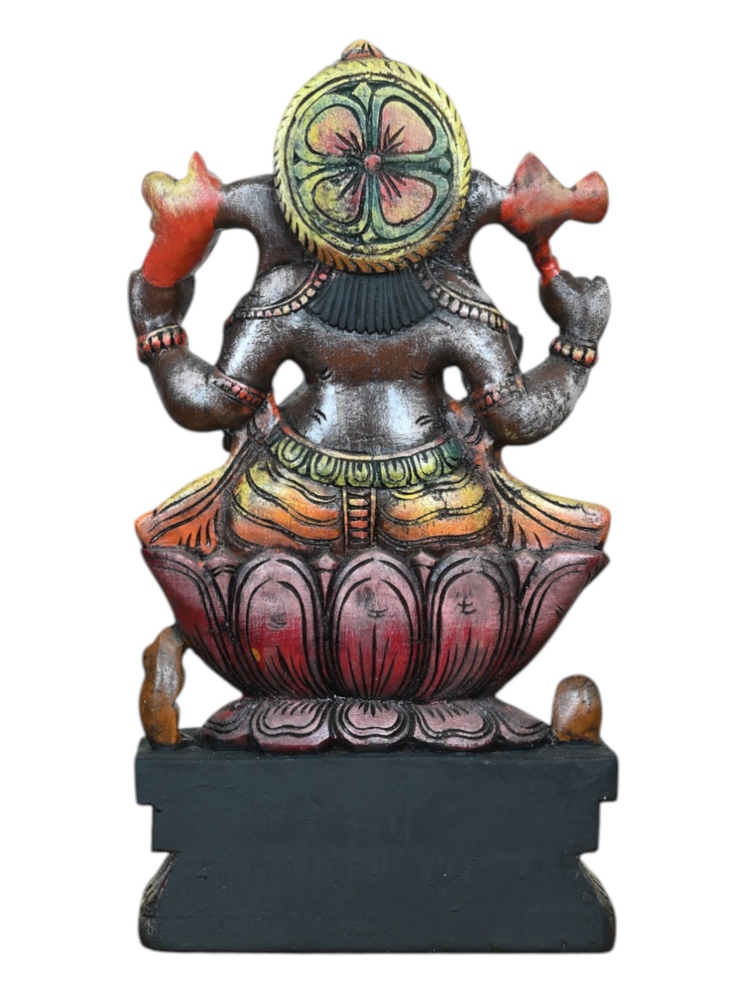 Wooden Multicolored Ganesh Hold on Mango 18"