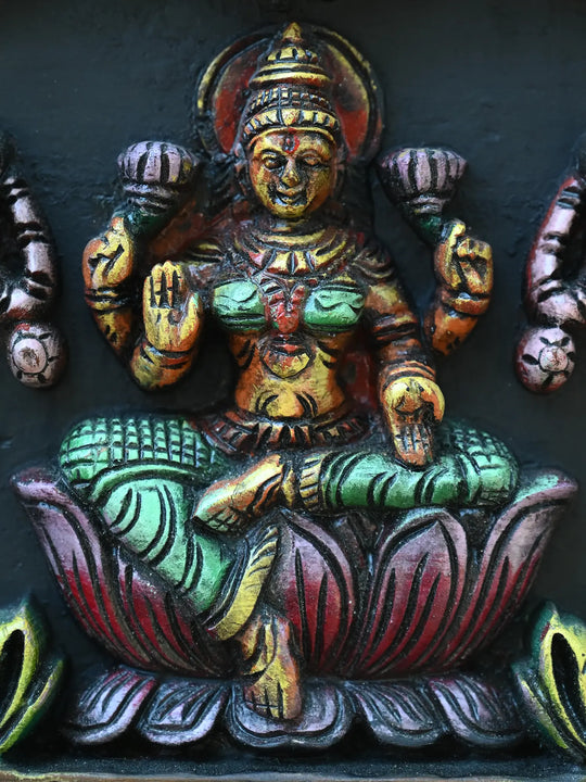 Lakshmi with Elephants wall Mount 18"
