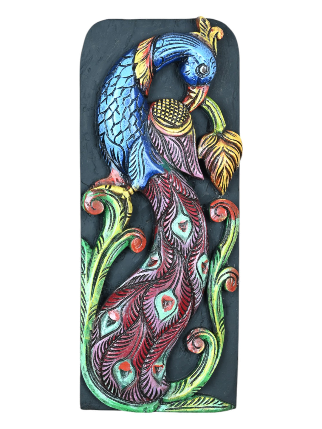 Peacock wooden wall panel