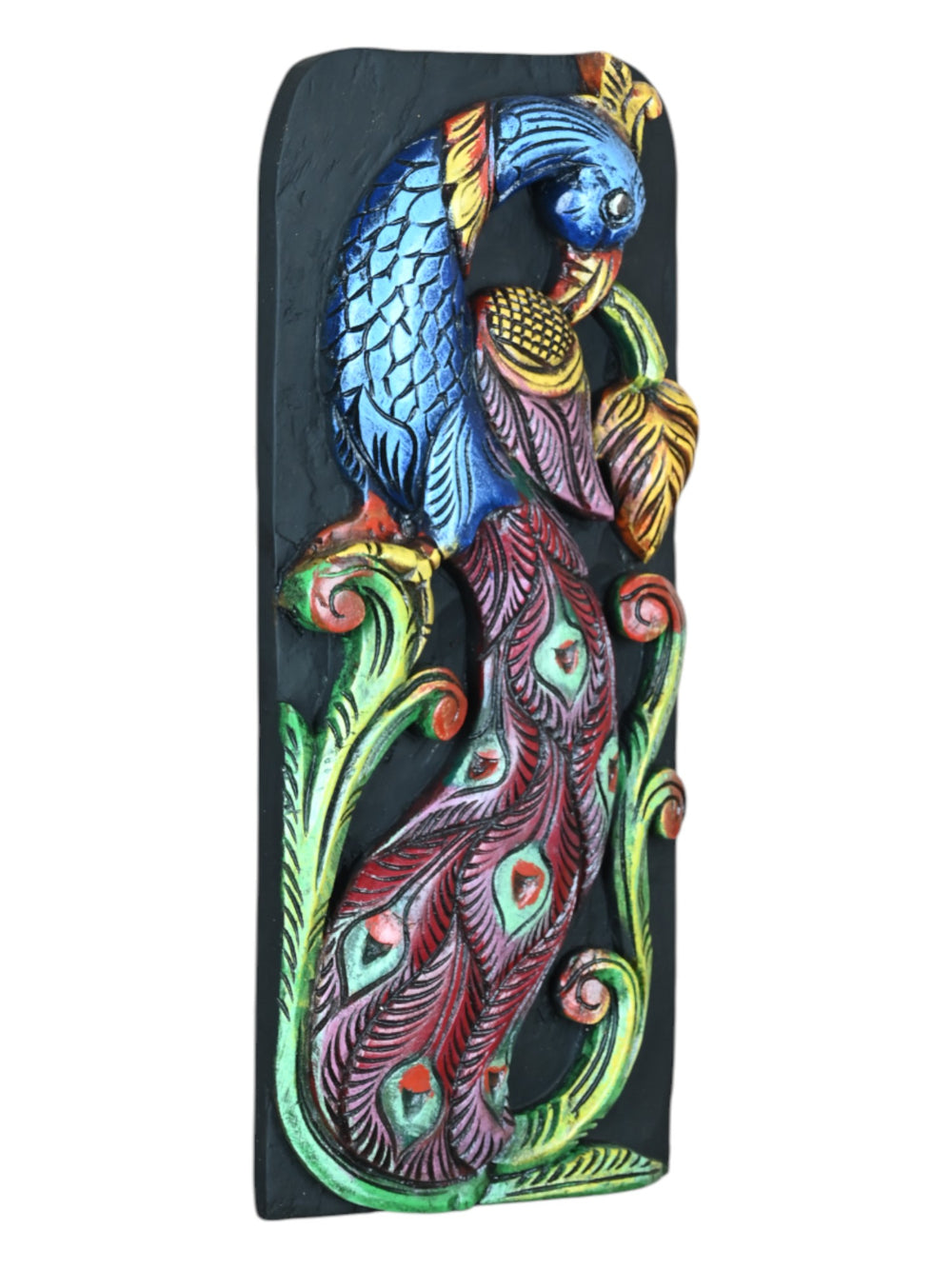 Peacock wooden wall panel