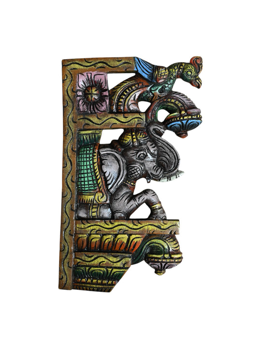 wooden elephant ,peacock wall brackets