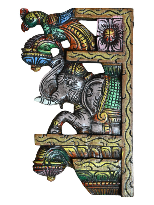 wooden elephant ,peacock wall brackets