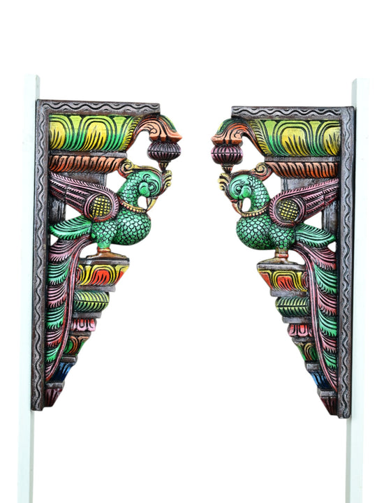 Wooden parrot wall brackets