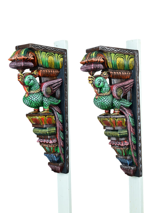 Wooden parrot wall brackets