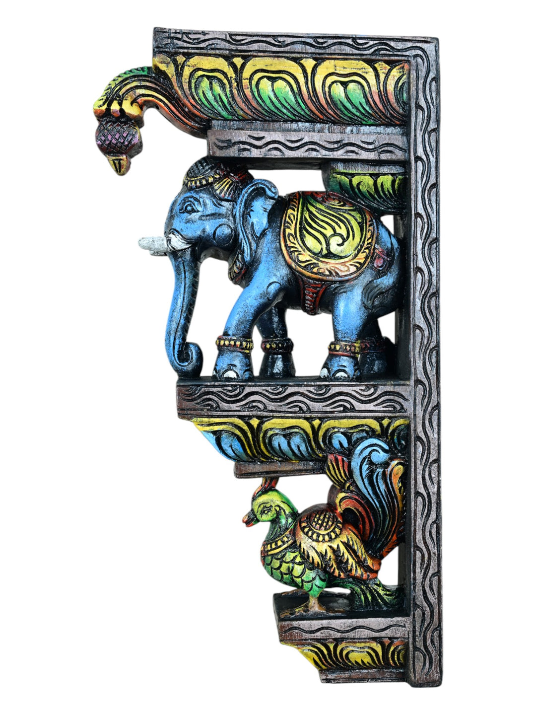 Elephant with Hamsa Wall Brackets 18"