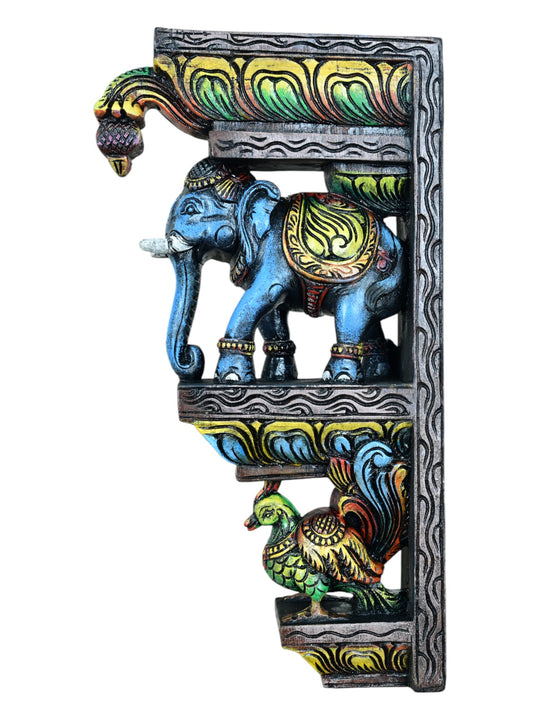 Elephant with Hamsa Wall Brackets 18"