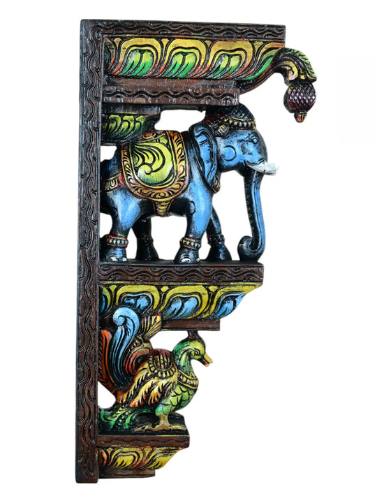 Elephant with Hamsa Wall Brackets 18"