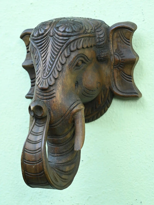 wooden ganesh wall hanging