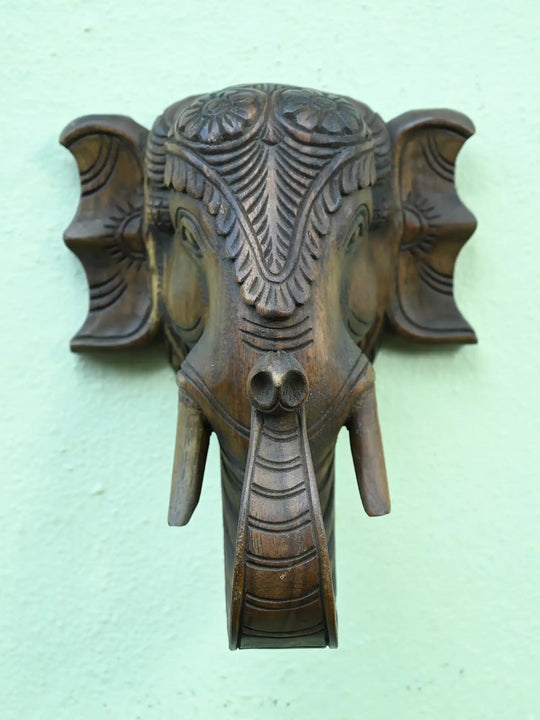 wooden ganesh wall hanging