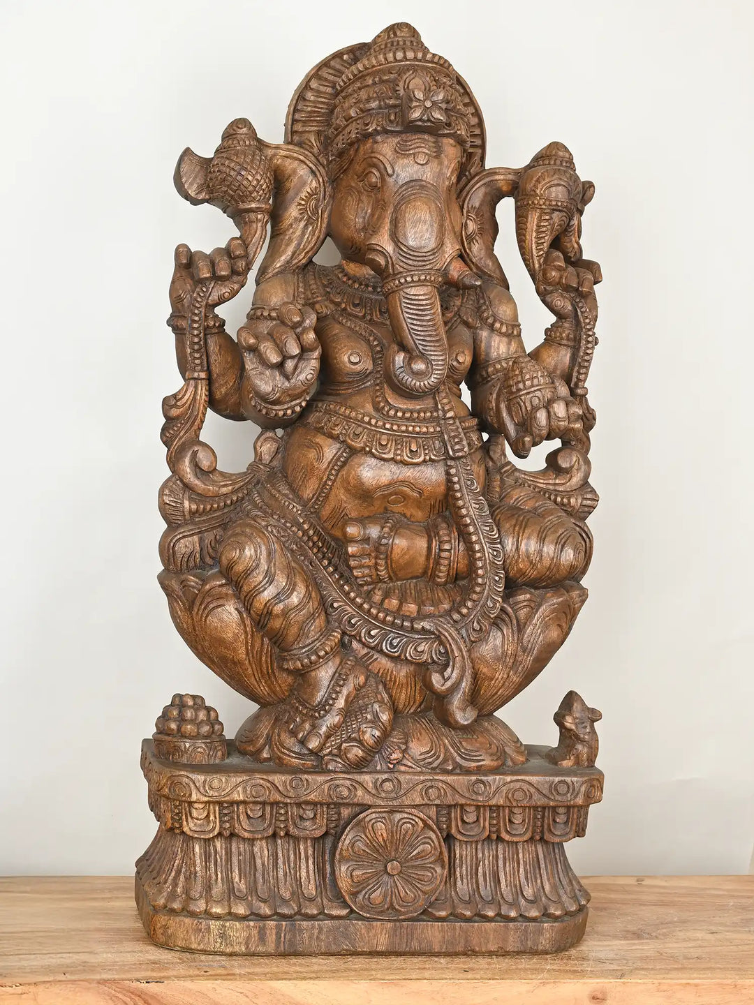 wooden 3 feet ganesh statue