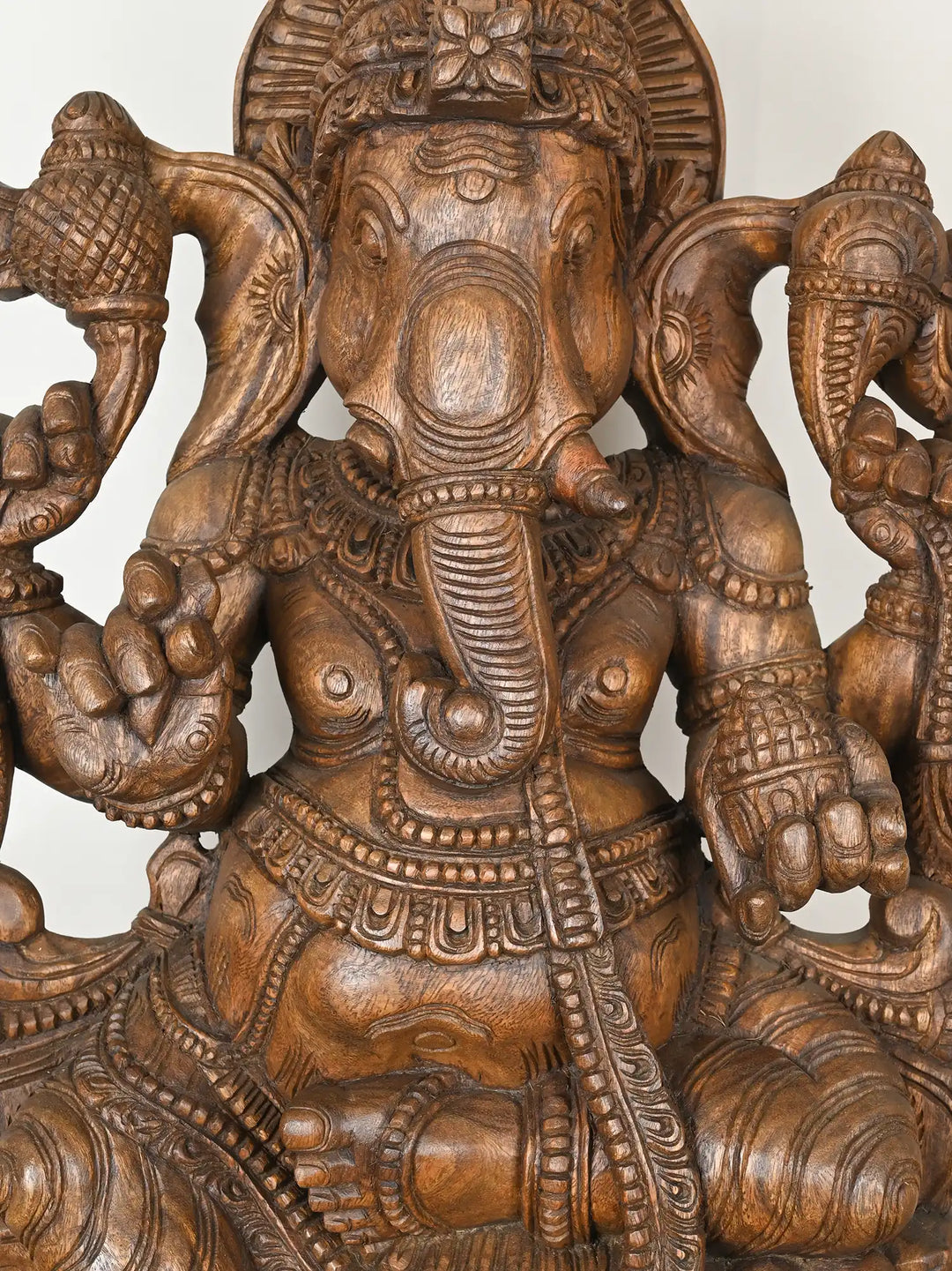 3 Feet Chaturbhuja Lord Ganesha With Moosika