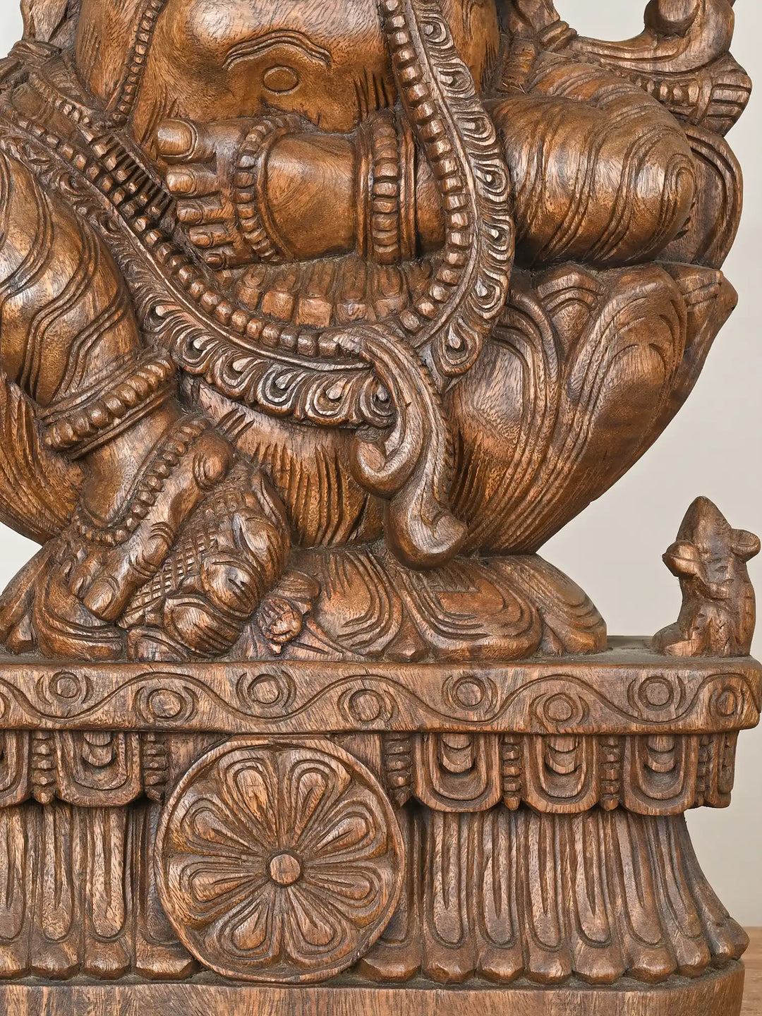 3 Feet Chaturbhuja Lord Ganesha With Moosika