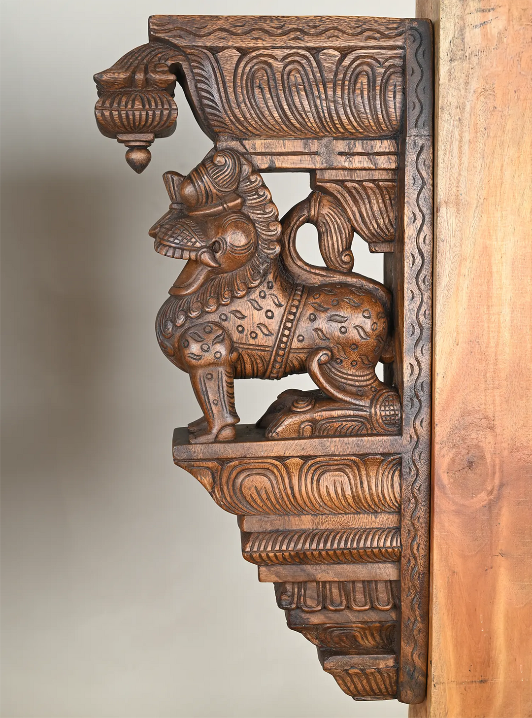 Paired Lion Yali wooden Wall Brackets - 24"