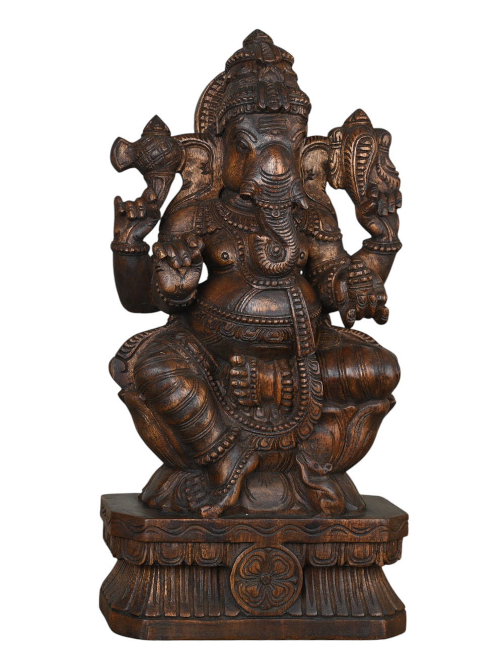 2 feet wooden ganesh statue
