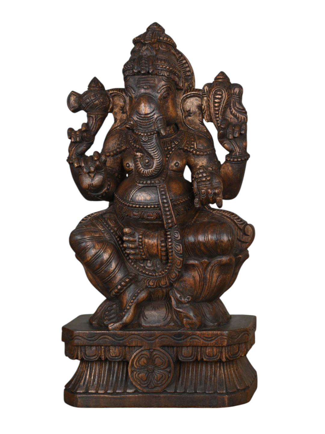 2 feet wooden ganesh statue