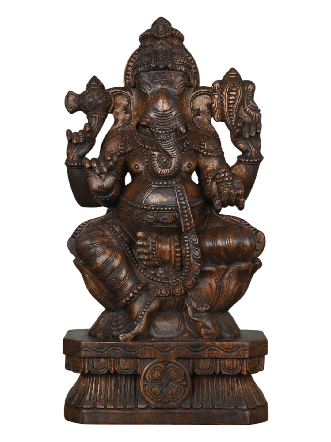 2 feet wooden ganesh statue