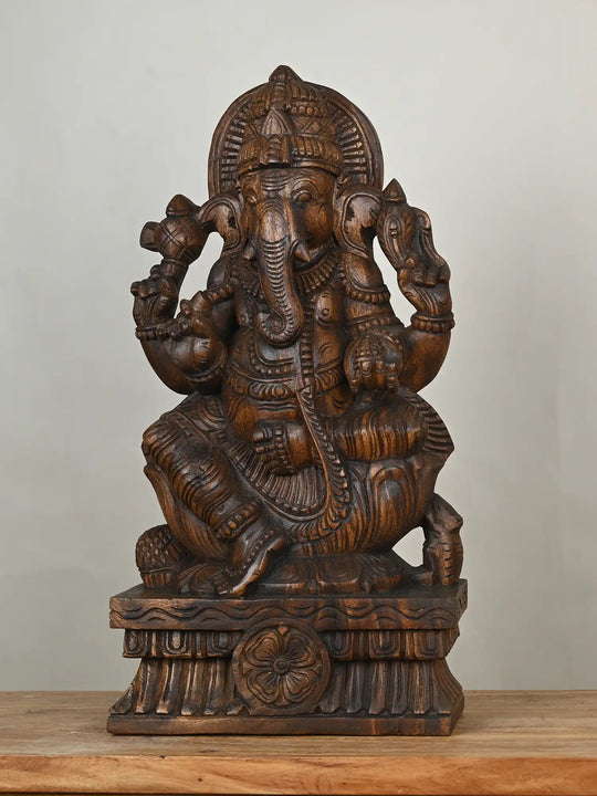 wooden ganesh statue
