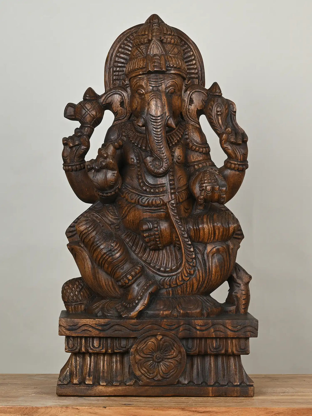 wooden ganesh statue