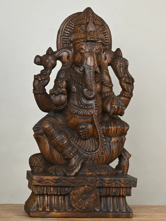 wooden ganesh statue