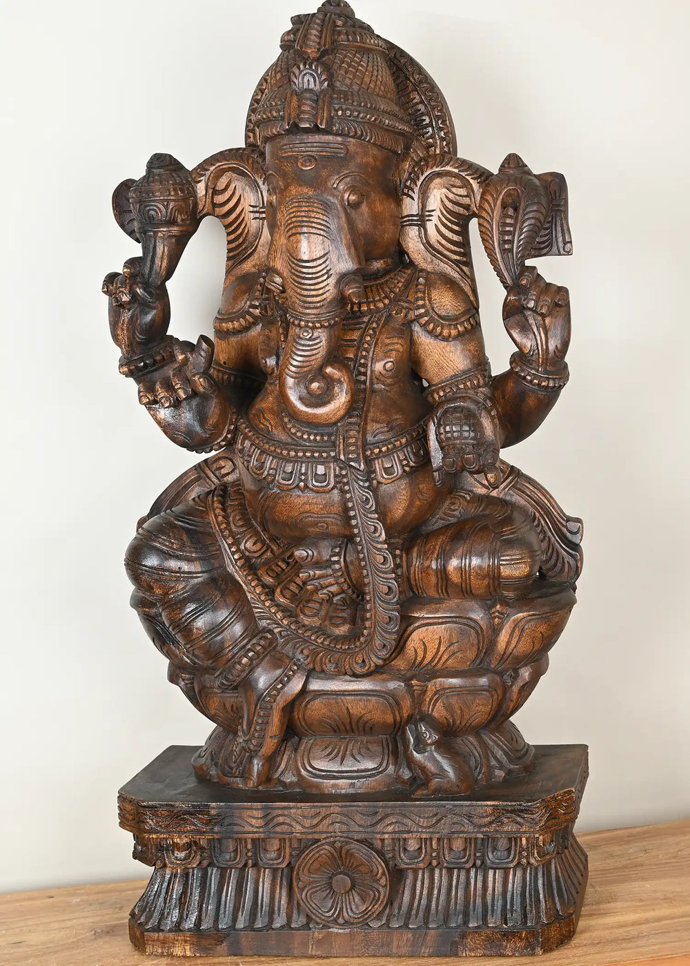 wooden ganesh statue