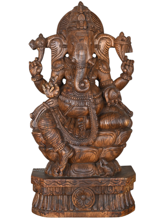 Ganesh vaagai Wooden Statue