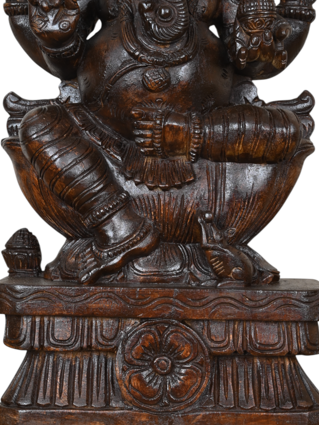 Ganesha Dark Brown wooden Statue-24"