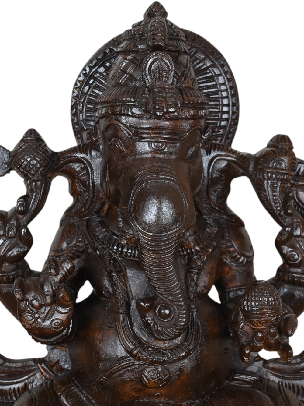 Ganesha Dark Brown wooden Statue-24"
