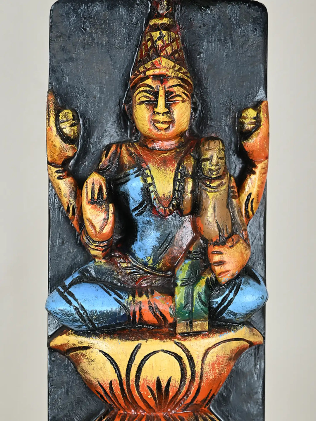 Astalakshmi Multicoloured Wooden Vertical Wall Panel – 36"
