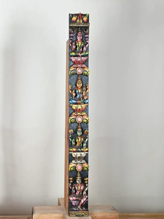 Astalakshmi Multicoloured Wooden Vertical Wall Panel – 36"