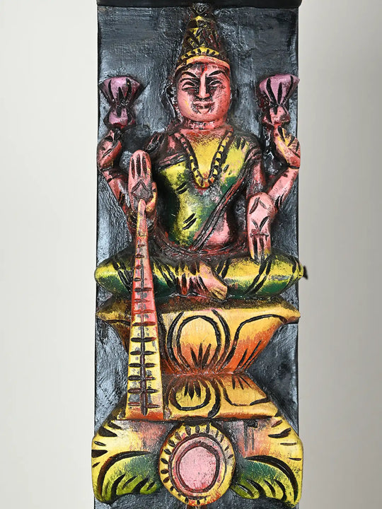 Astalakshmi Multicoloured Wooden Vertical Wall Panel – 36"
