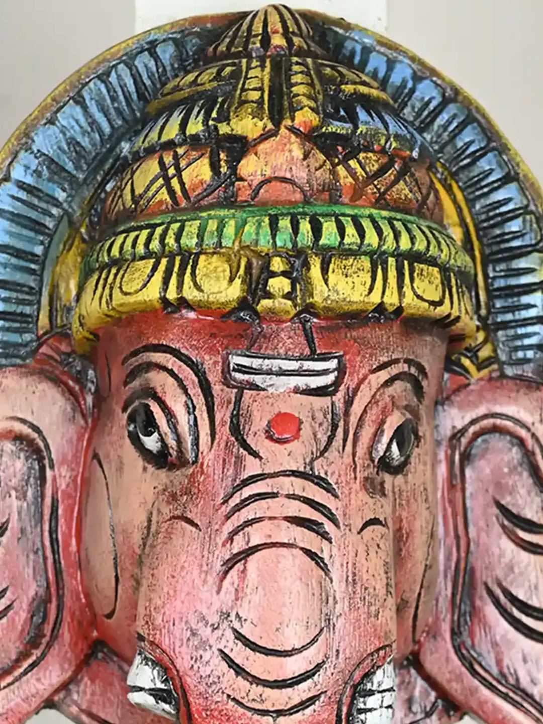 Wooden Ganesha Face mask Wall Hanging