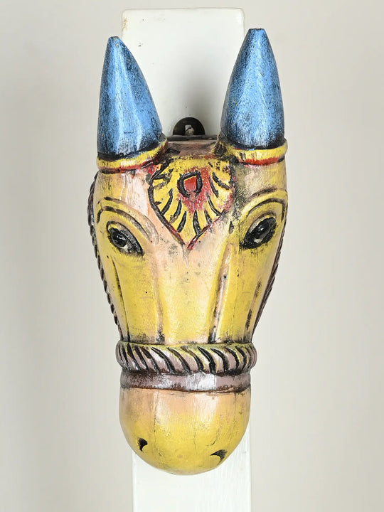 wooden wall decor cow face mask