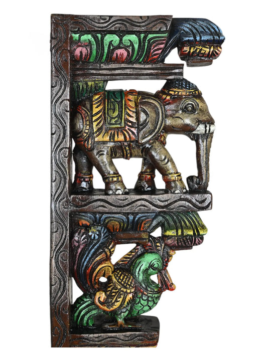 wooden elephant, hamsa wall hanging