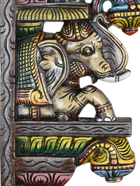 wooden elephant, parrot wall decor