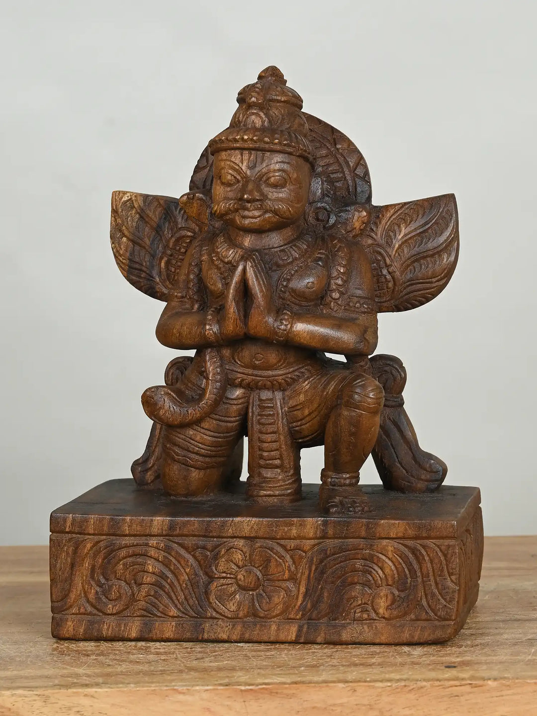 wooden garuda sculpture