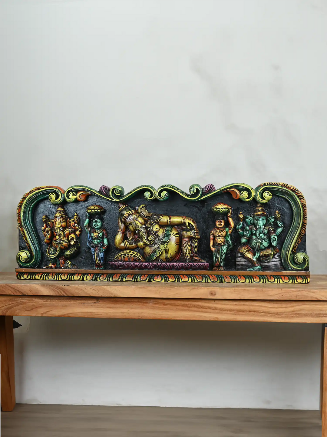 wooden ganpati decoration