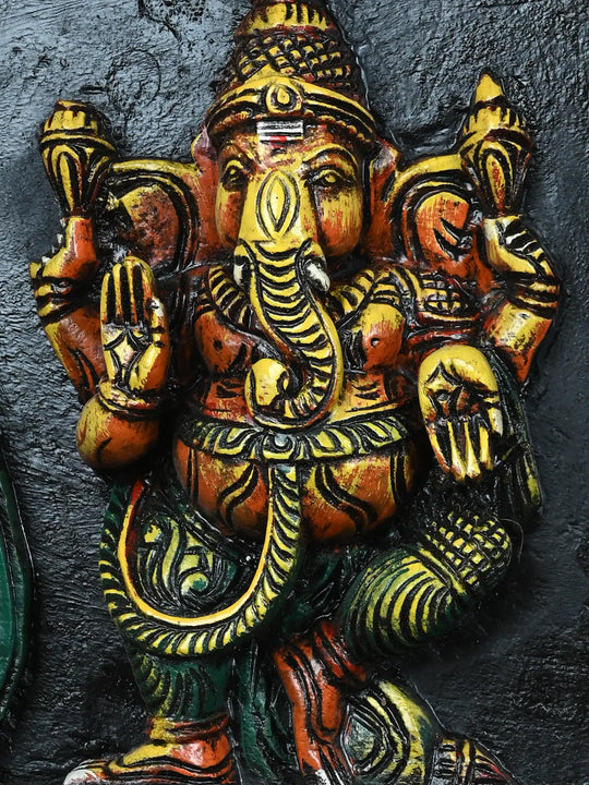 Lord Ganpathi in Three Forms Wall Mount 12"
