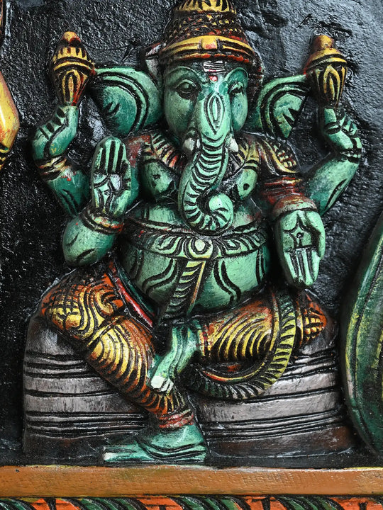 Lord Ganpathi in Three Forms Wall Mount 12"