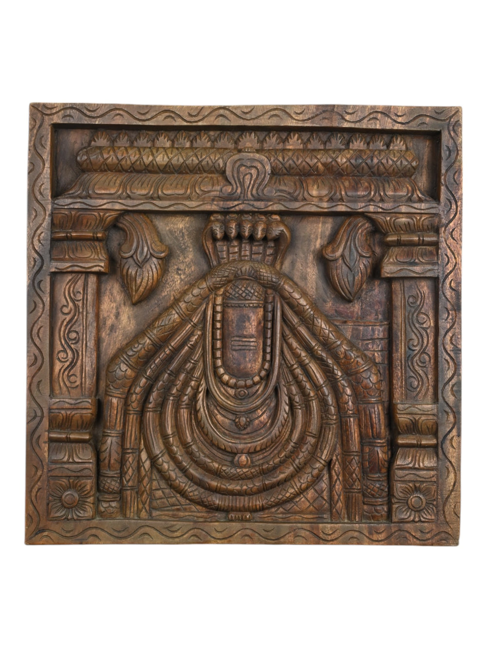 Shiva Lingam wood panel for wall decor