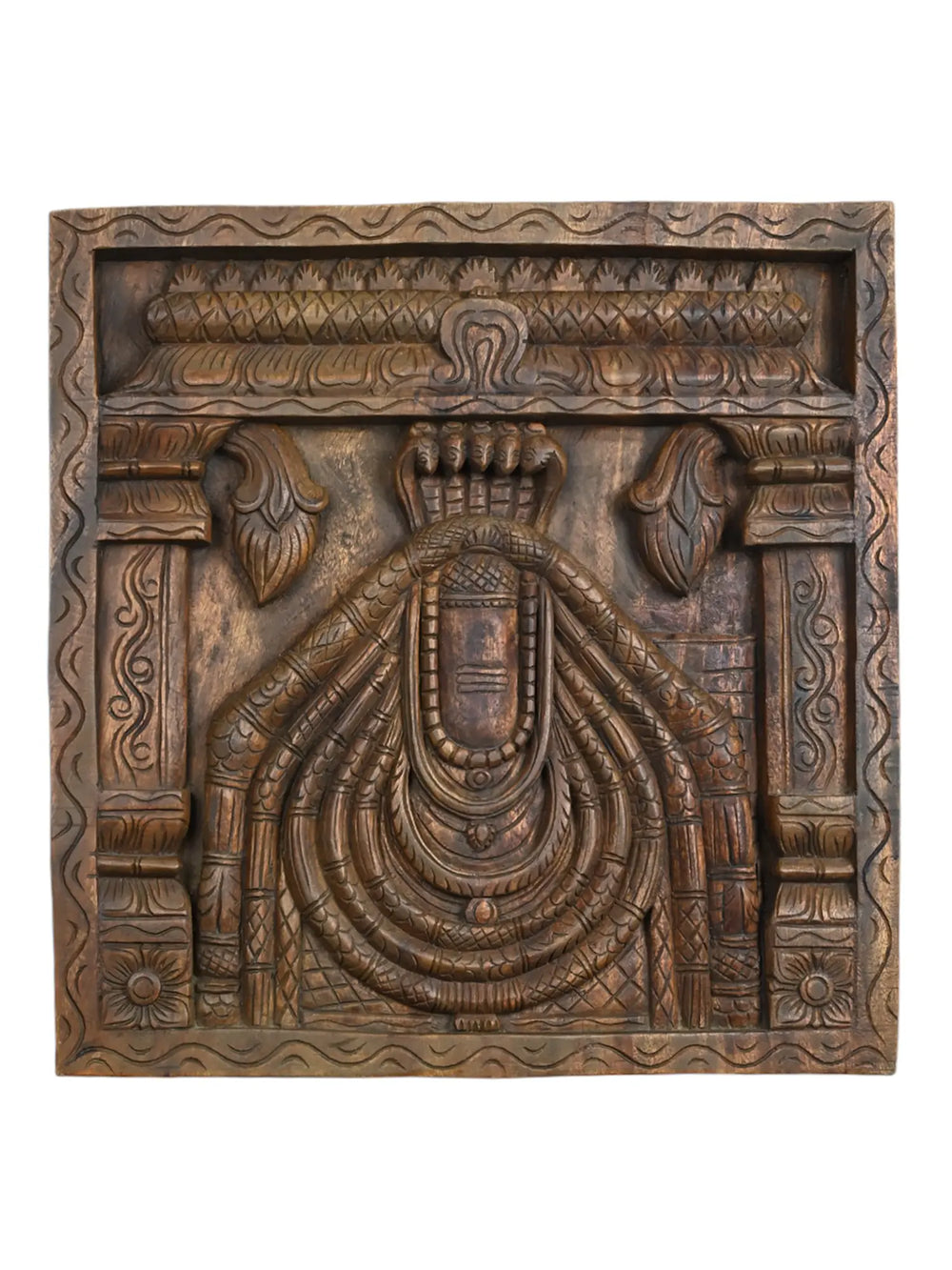Shiva Lingam wood panel for wall decor