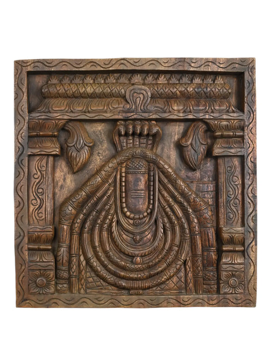 Shiva Lingam wood panel for wall decor