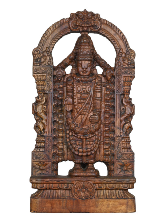 lord venkateswara wooden statue