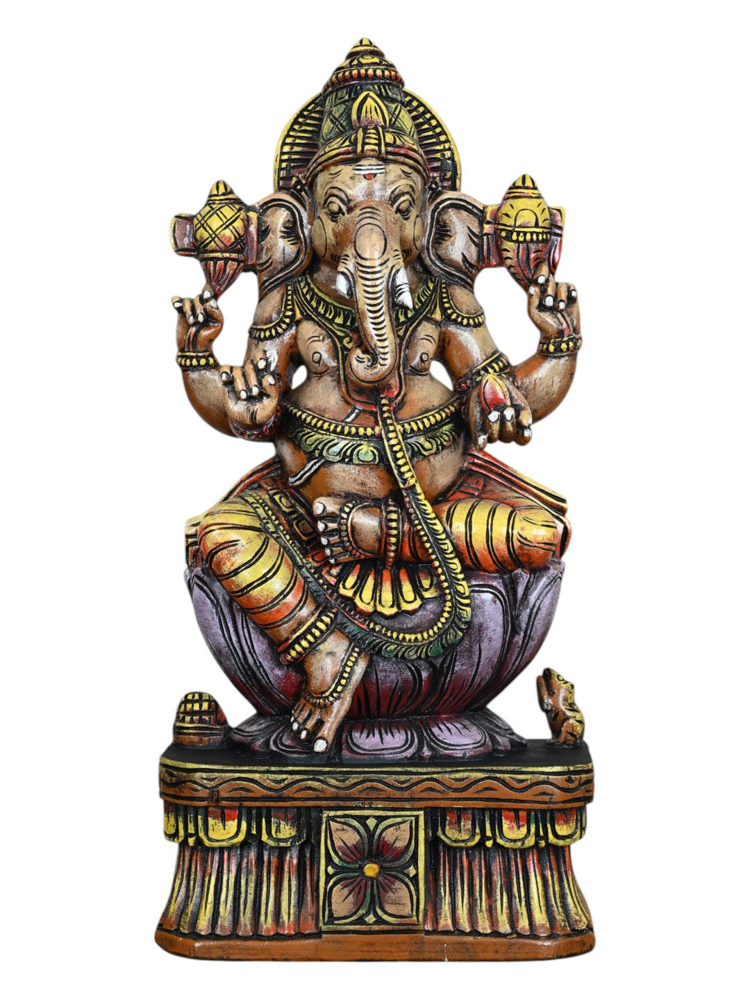 2 feet ganesh wood statue