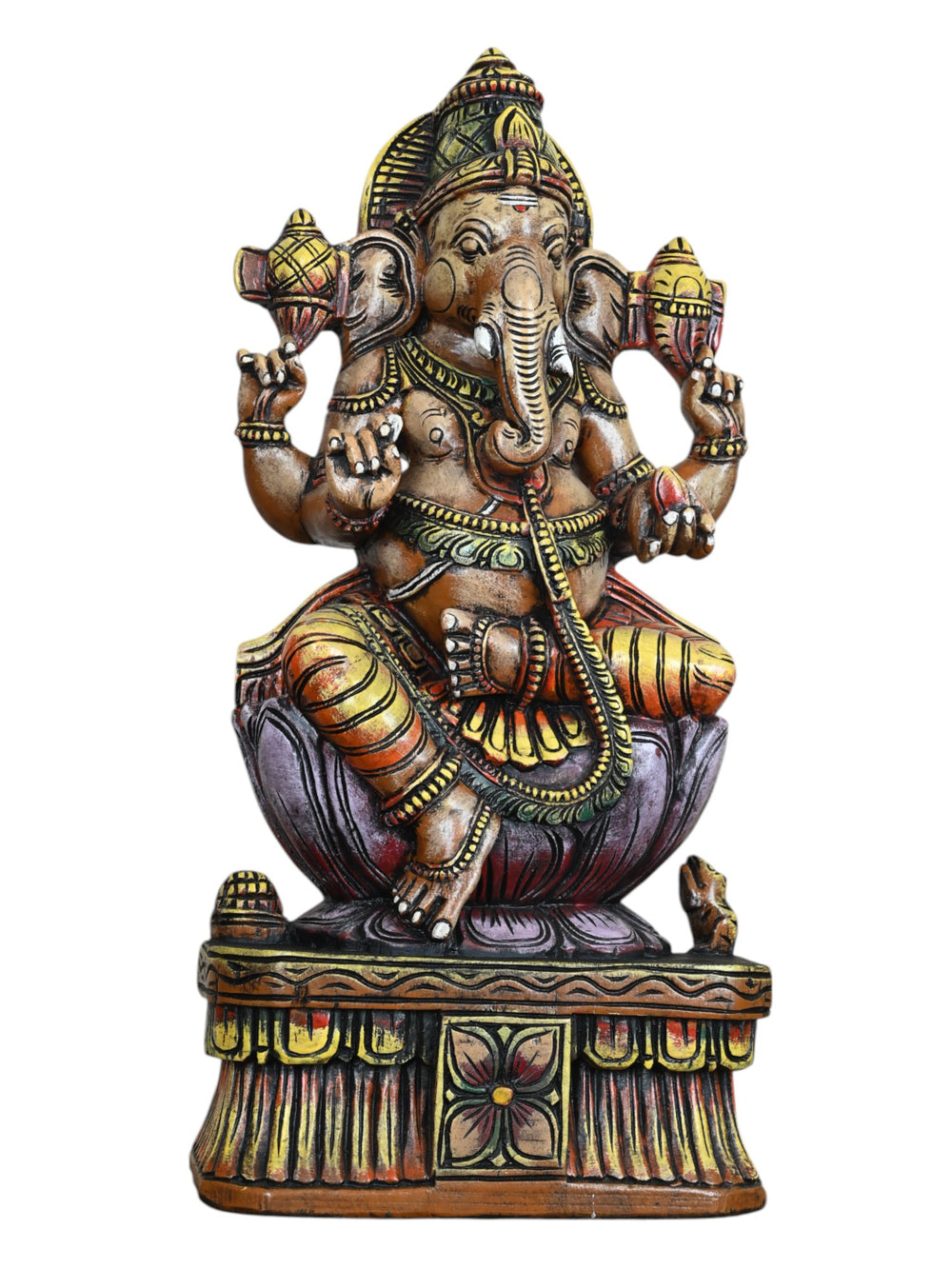 2 feet ganesh wood statue