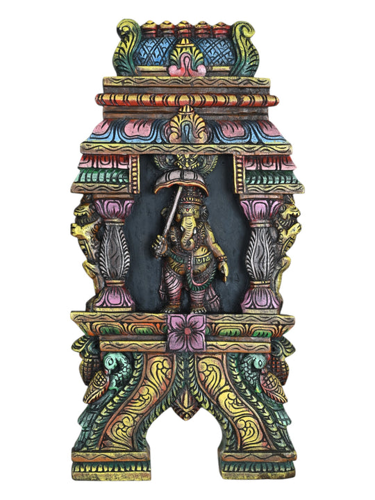 Wooden ganpati decoration