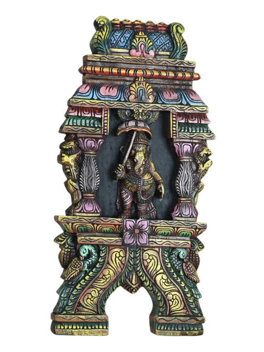 Wooden ganpati decoration